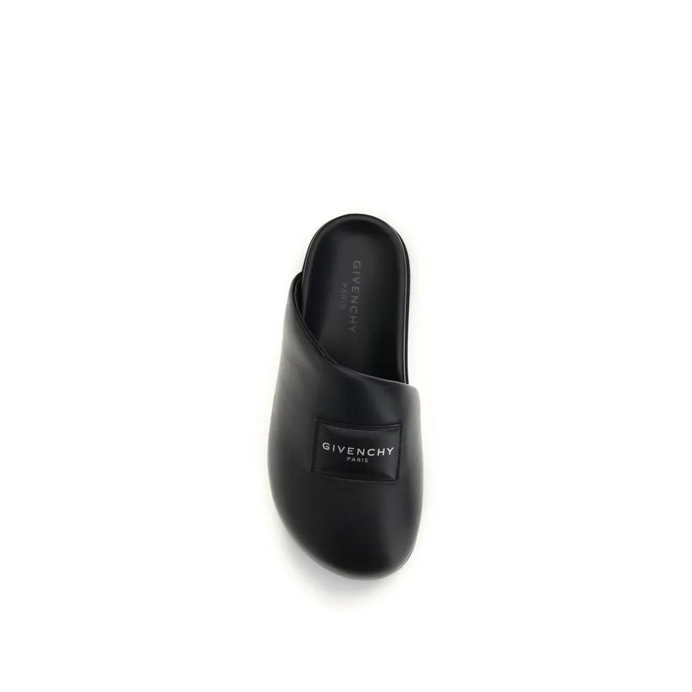 Mules Givenchy en cuir de veau noir Bos Taurus