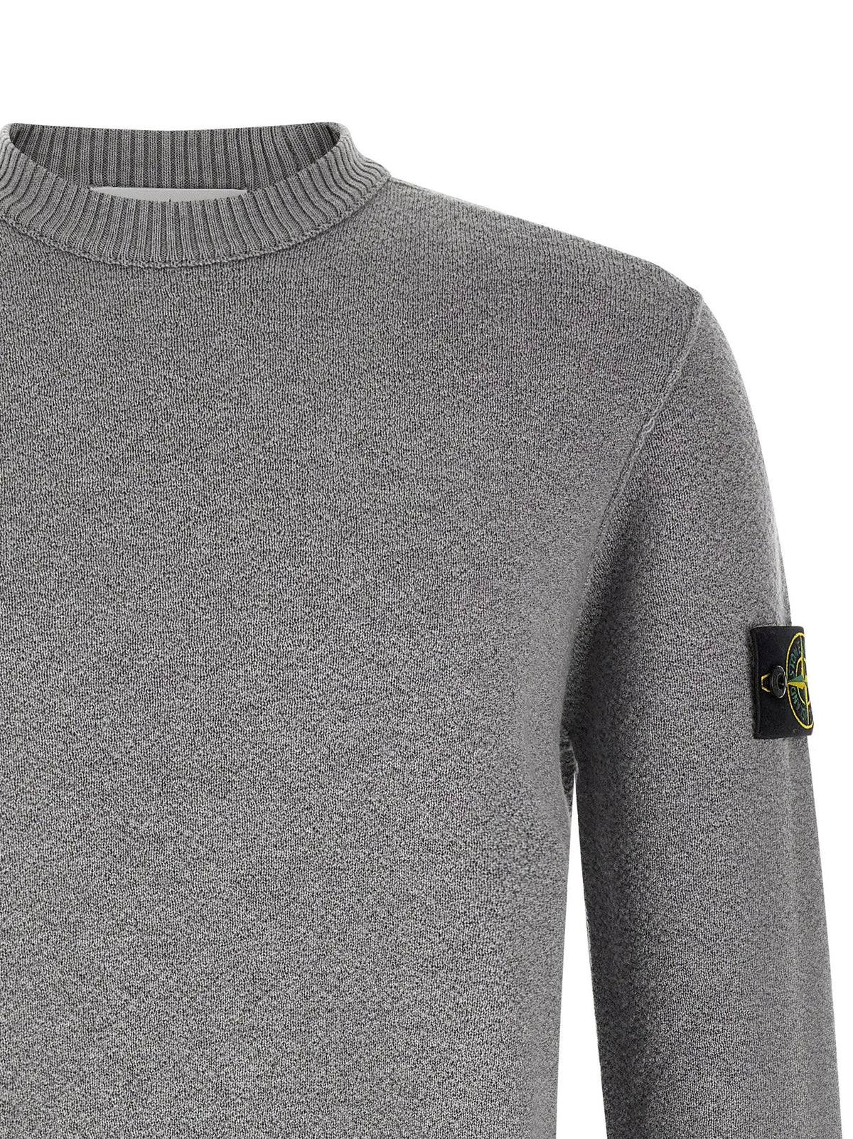Stone Island Gray Virgin Wool Cardigan