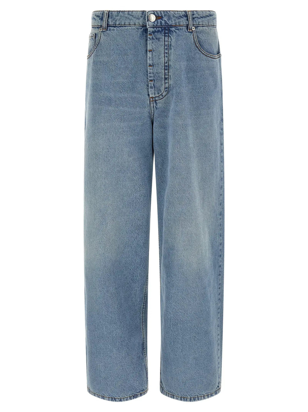 Ami Paris Blue Cotton Relaxed Fit Jeans