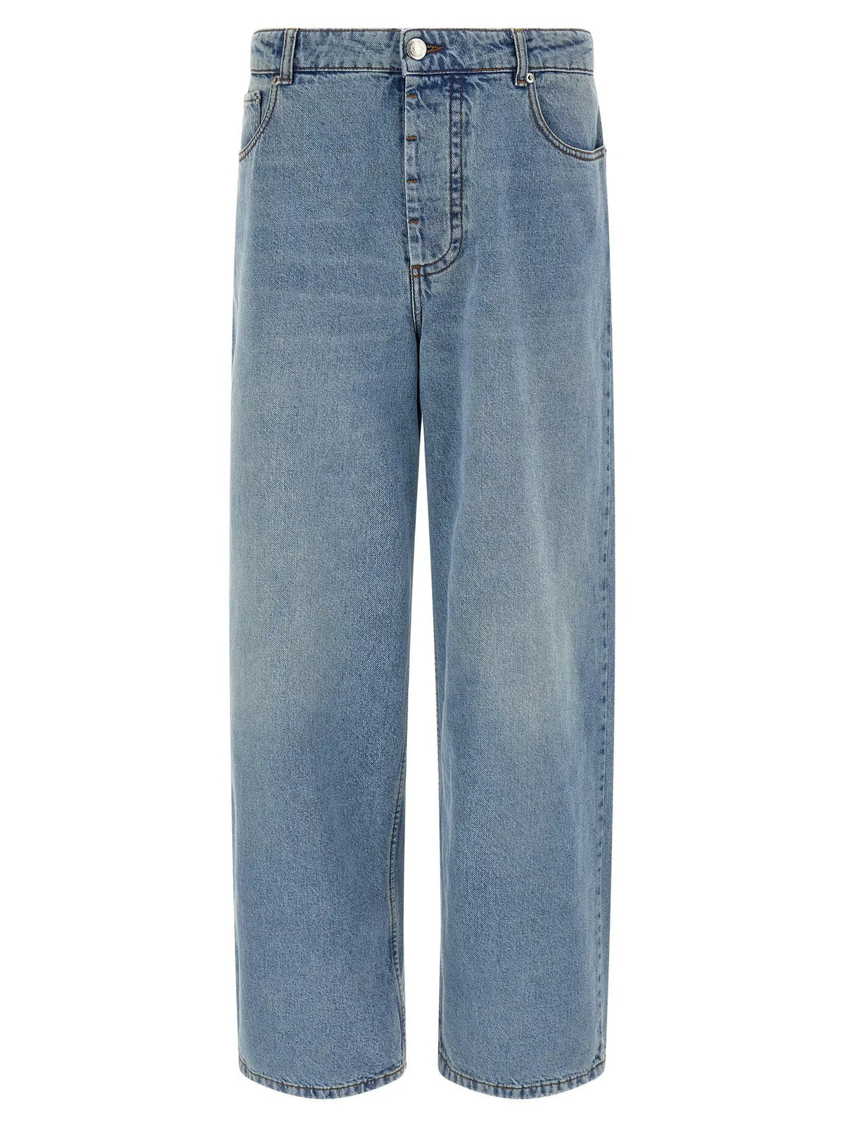 Ami Paris Blue Cotton Relaxed Fit Jeans