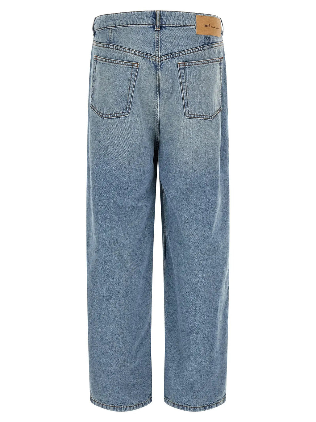 Ami Paris Blue Cotton Relaxed Fit Jeans