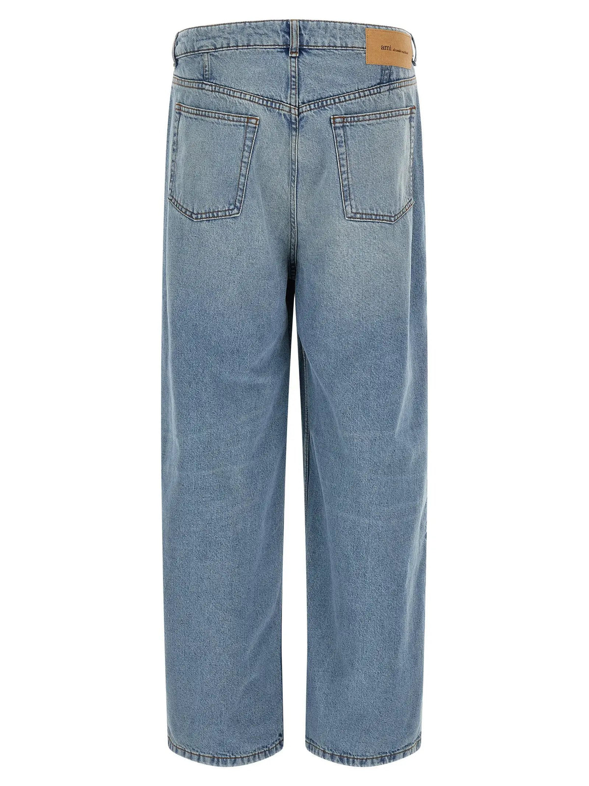Ami Paris Blue Cotton Relaxed Fit Jeans