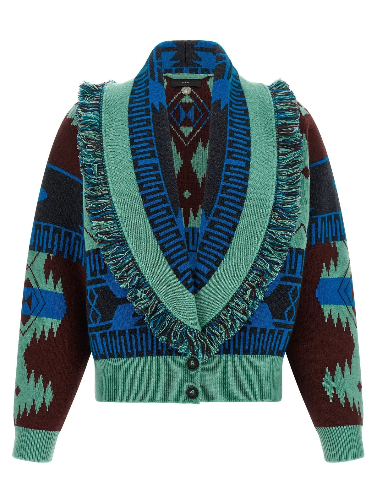 Alanui Blue Virgin Wool Cardigan