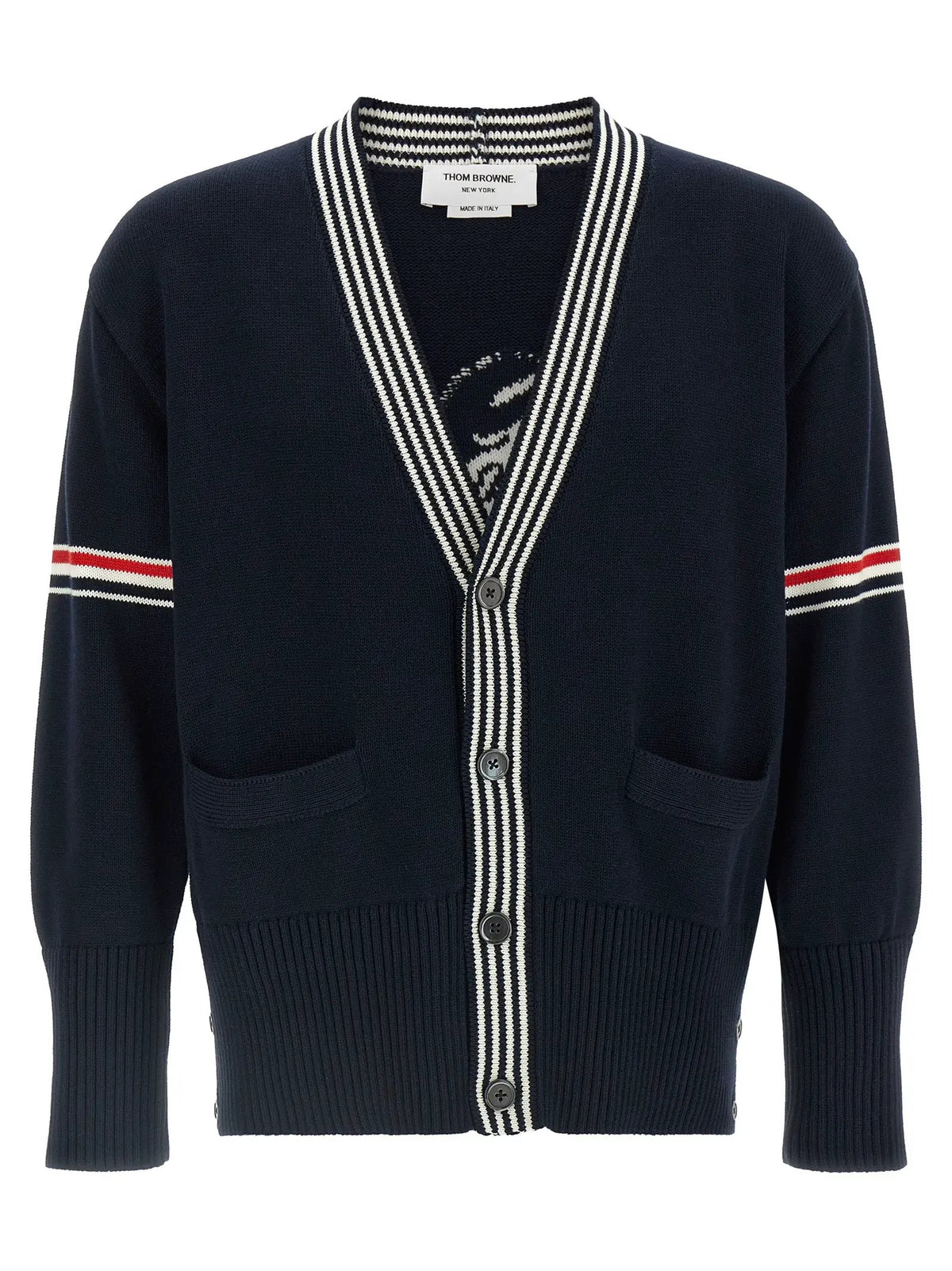 Thom Browne Blue Cotton Cardigan