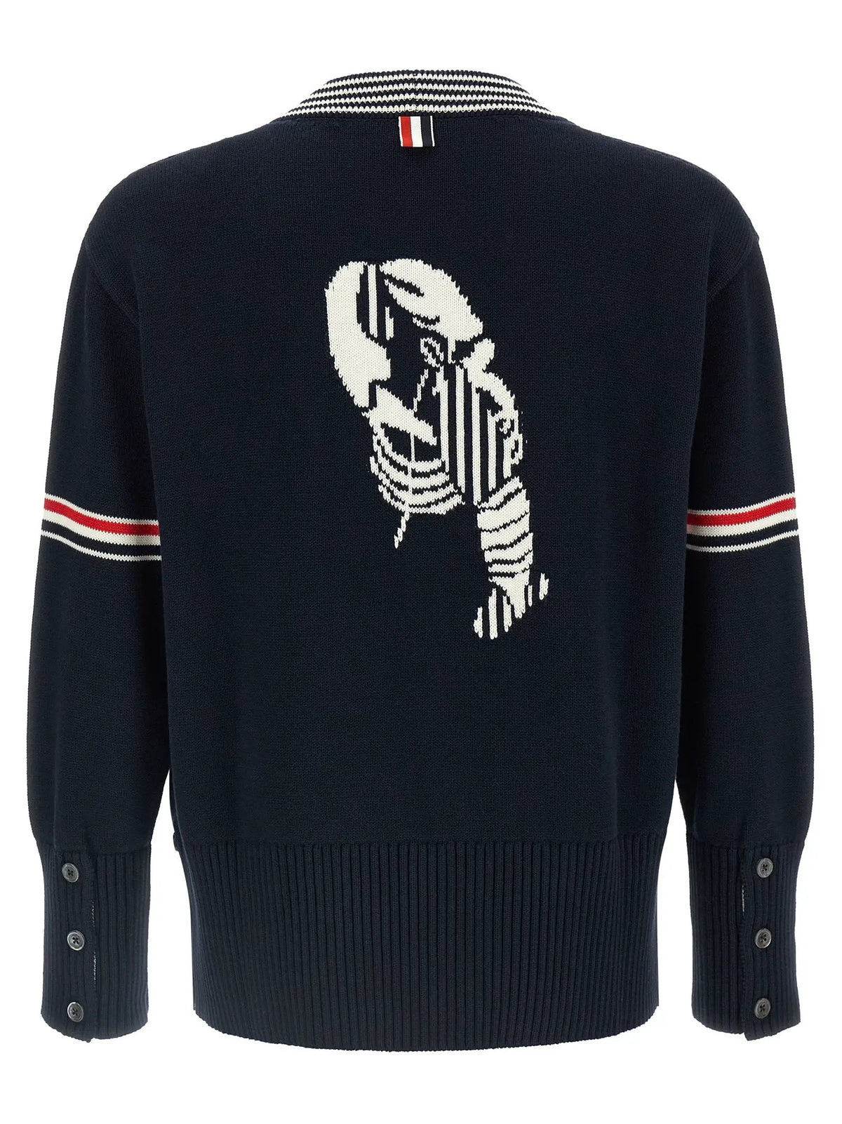 Thom Browne Blue Cotton Cardigan