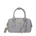 Women's Gray Leather Handbag with Shoulder Strap – Prada