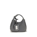 Ganni Gray Leather Shoulder Bag