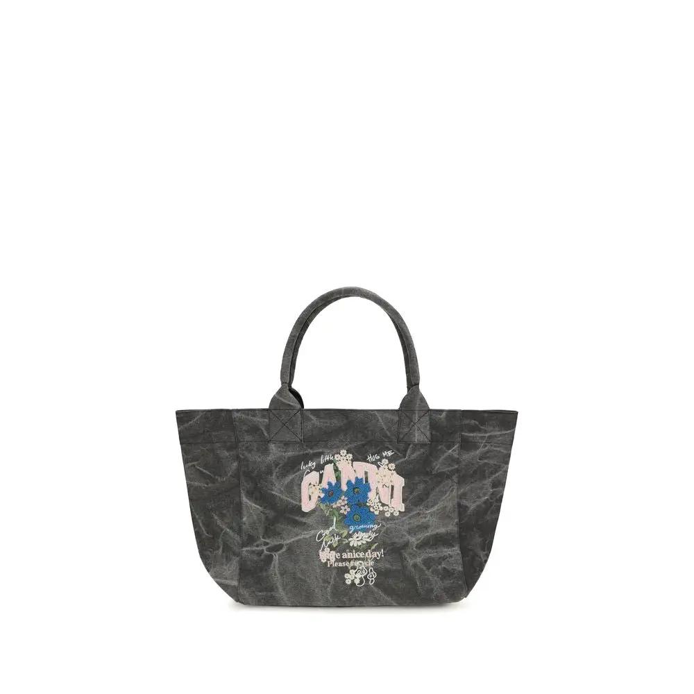 Ganni Ganni Gray Cotton Shoulder Bag