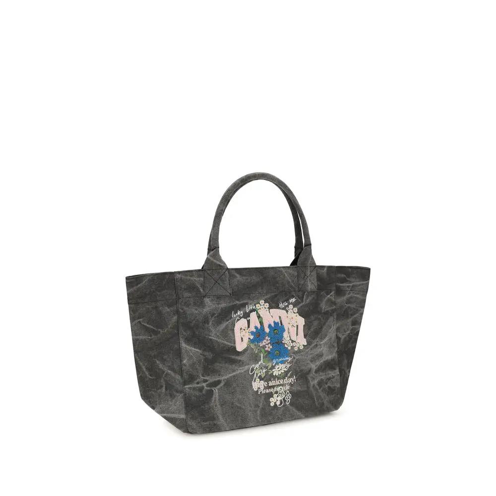 Ganni Ganni Gray Cotton Shoulder Bag