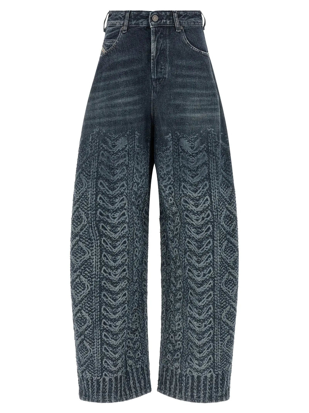 Diesel Blue Cotton High-Waisted Jean