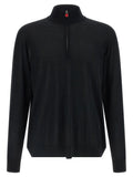 Kiton Black Wool Cardigan