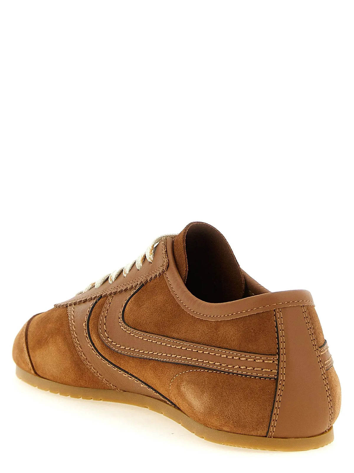 Baskets basses en cuir de veau beige Dries Van Noten