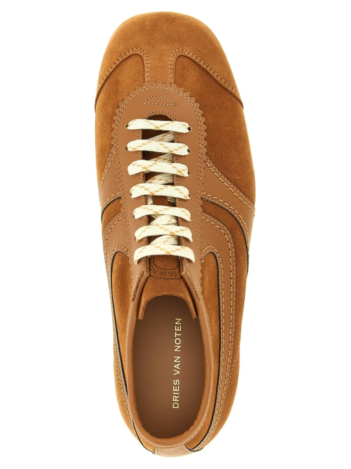 Baskets basses en cuir de veau beige Dries Van Noten