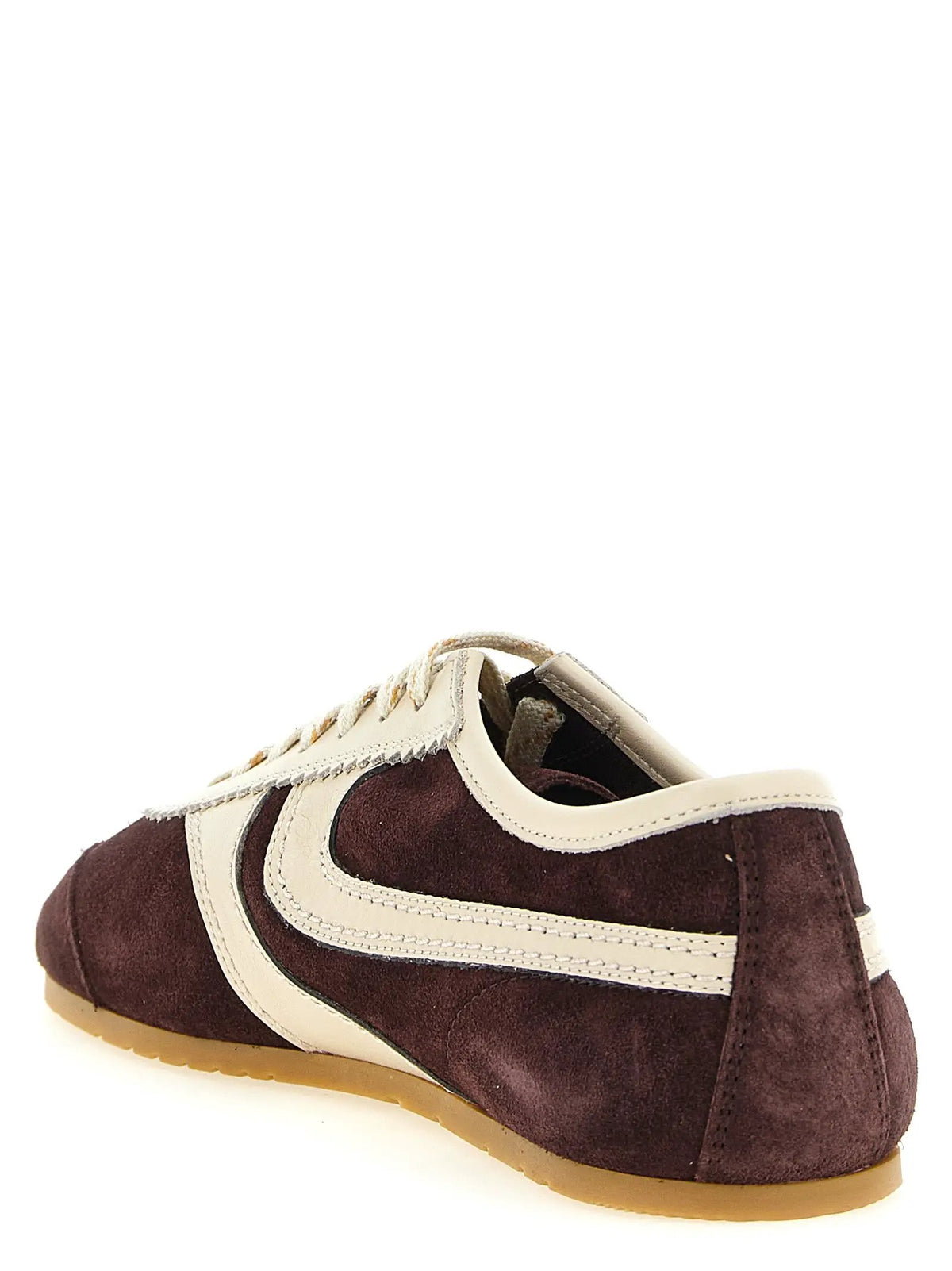 Baskets basses en cuir de veau bordeaux Dries Van Noten