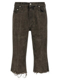 Rick Owens Gray Cotton Bermuda Shorts