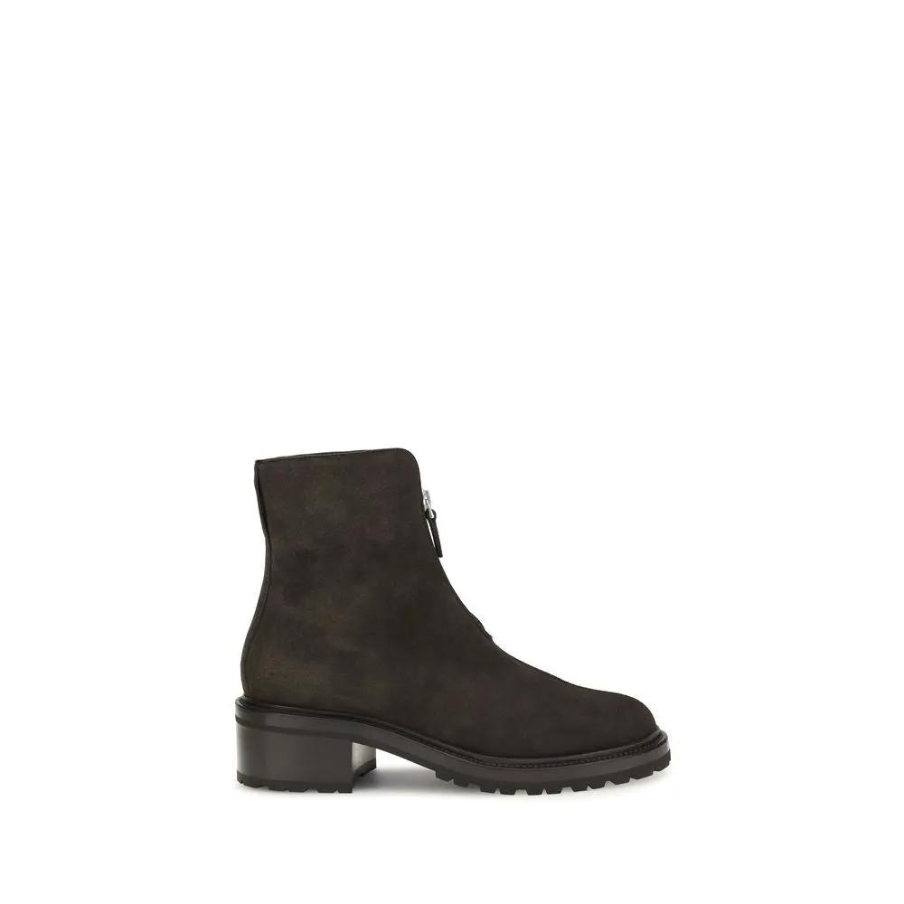 Les bottines en daim marron The Row