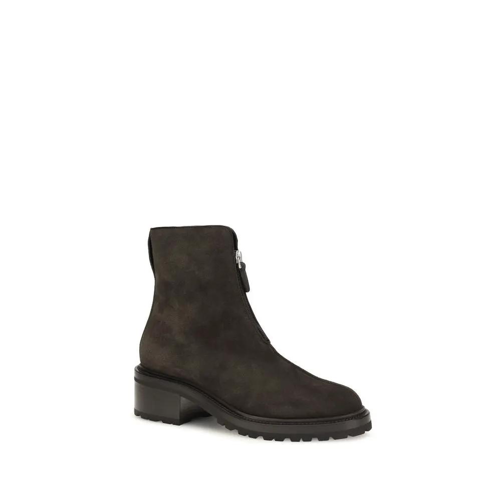 Les bottines en daim marron The Row