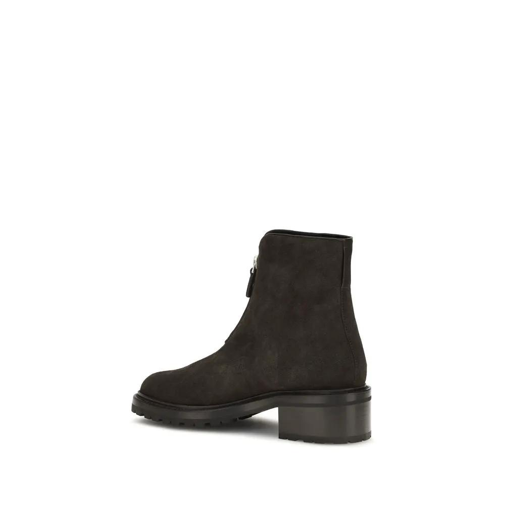 Les bottines en daim marron The Row