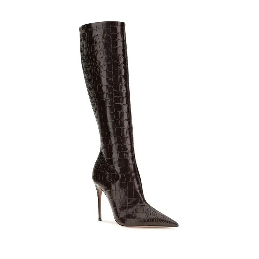 Paris Texas Paris Texas Brown Calf Leather Bos Taurus High Heel Boots