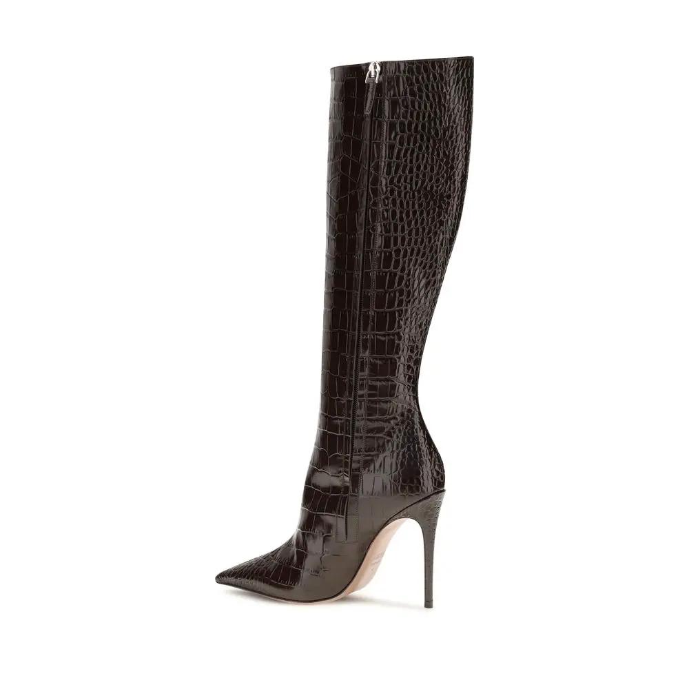 Paris Texas Paris Texas Brown Calf Leather Bos Taurus High Heel Boots