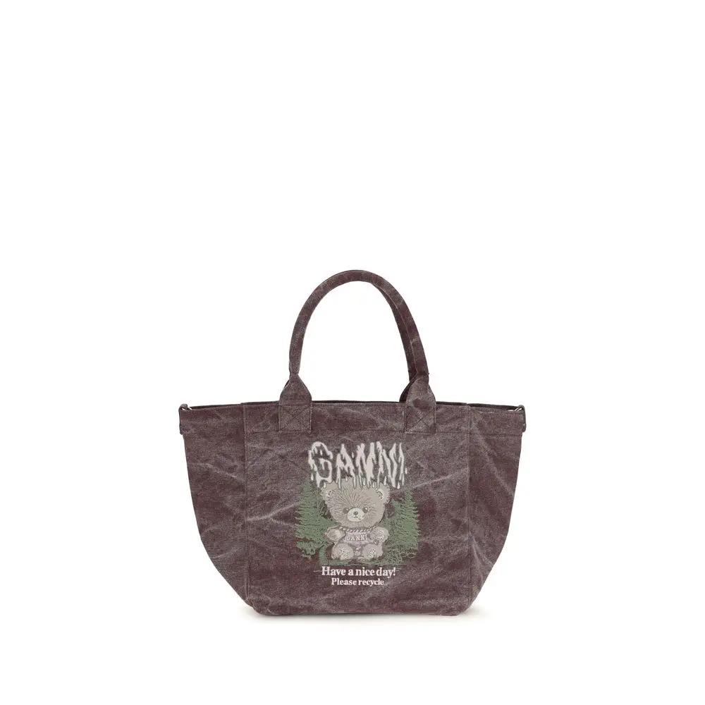 Ganni Ganni Bordeaux Cotton Shoulder Bag