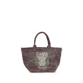 Ganni Ganni Bordeaux Cotton Shoulder Bag