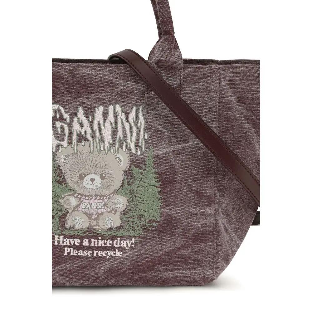 Ganni Ganni Bordeaux Cotton Shoulder Bag