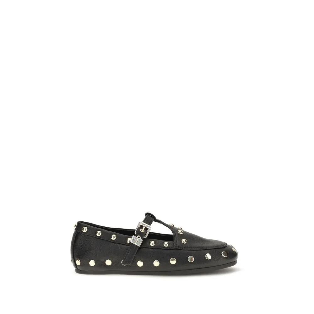 Ganni Ganni Black Recycled Polyester Ballet Flats