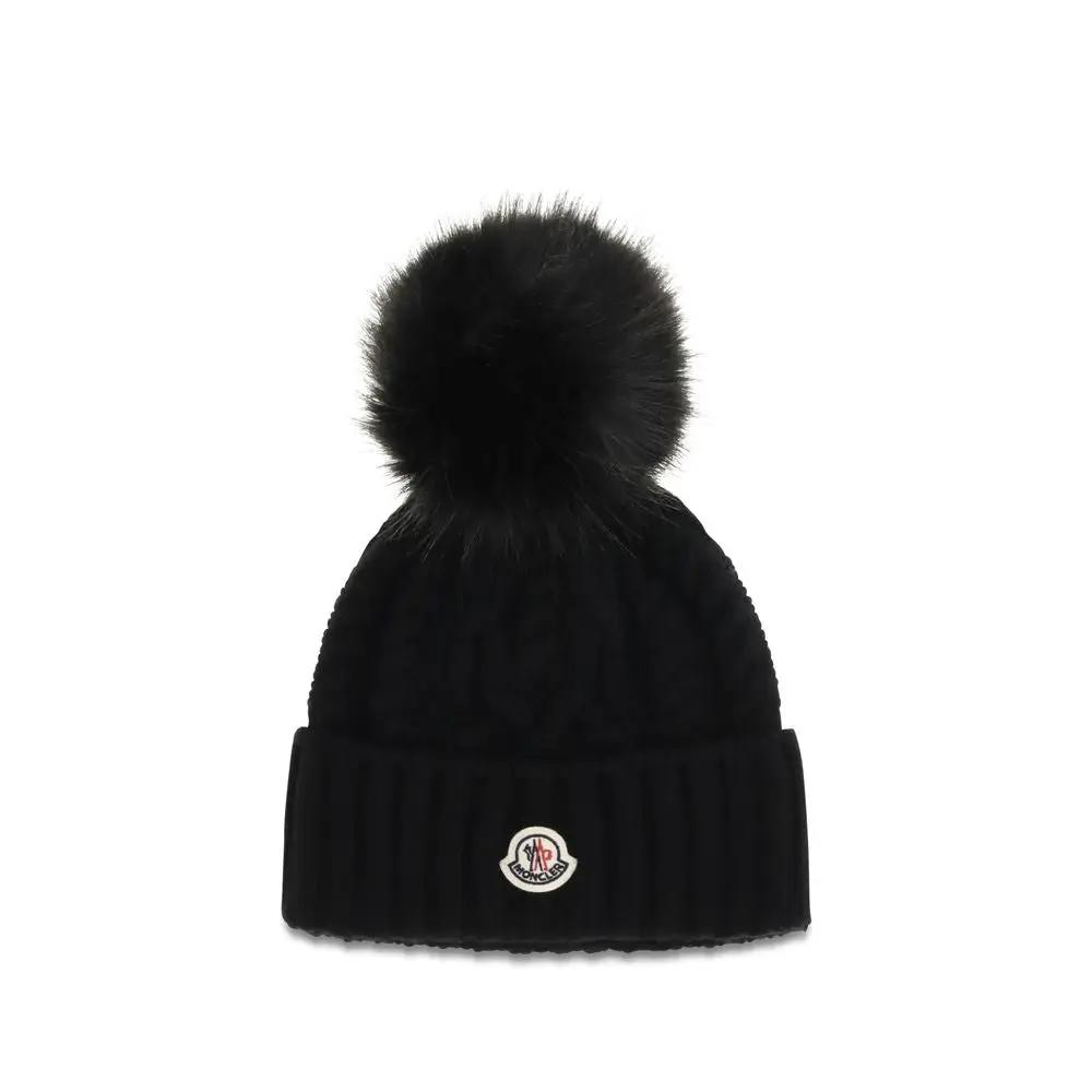 Moncler Moncler Black Wool Oves Aries Beanie
