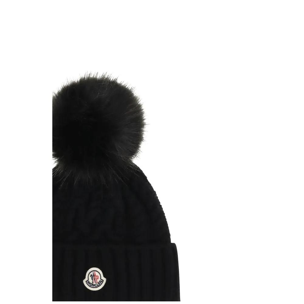 Moncler Moncler Black Wool Oves Aries Beanie