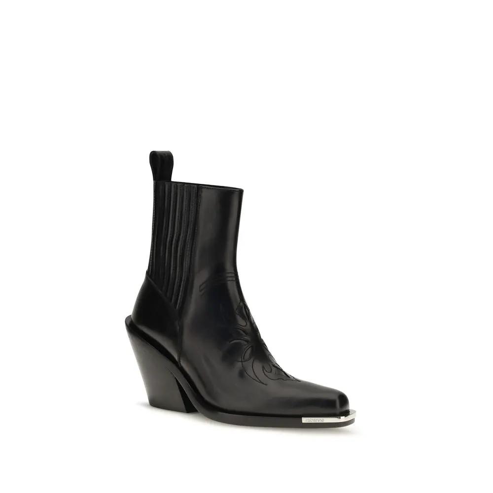 Rabanne Rabanne Black Calf Leather Bos Taurus Ankle Boots
