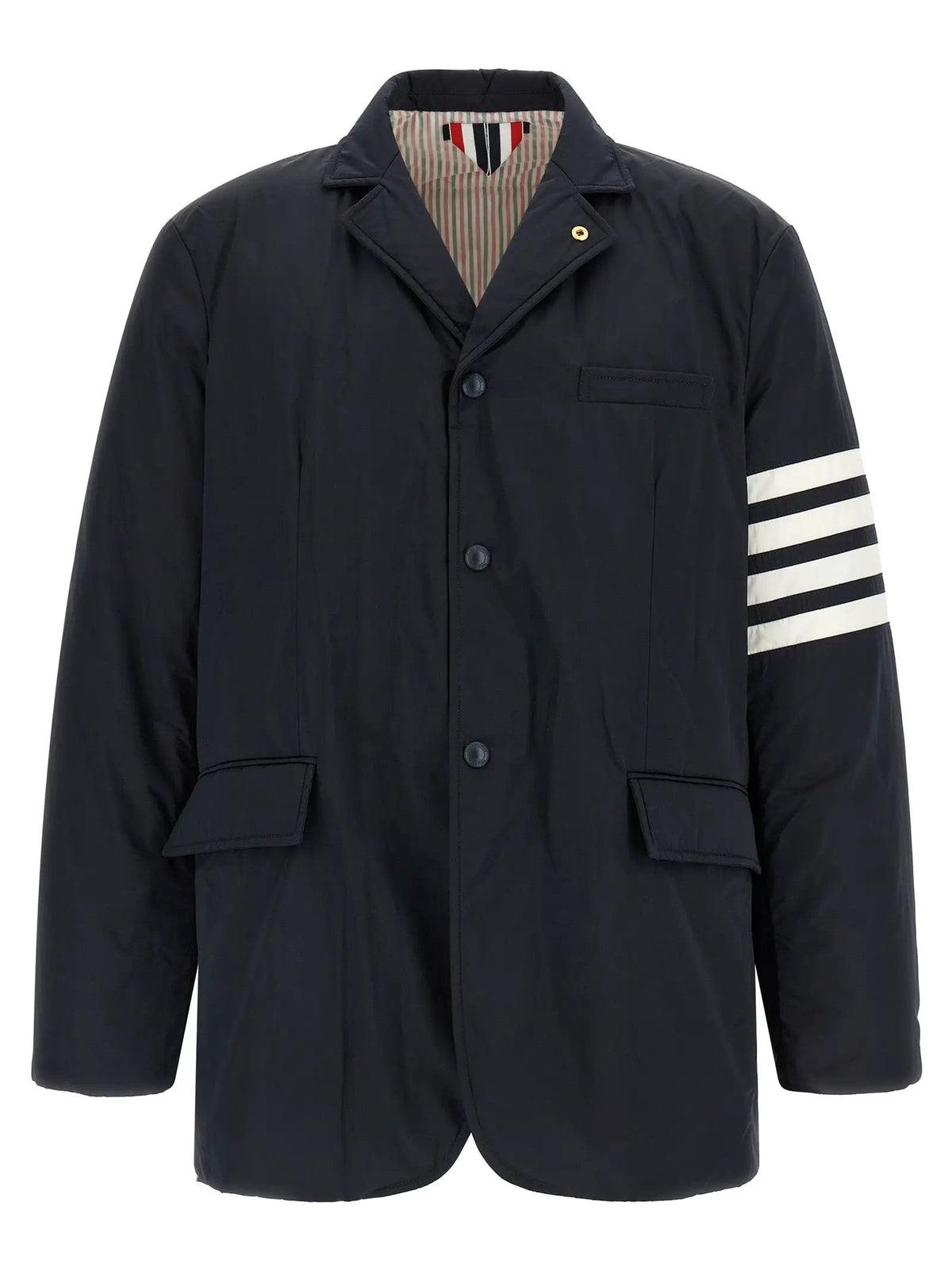 Thom Browne Blue Polyester Biker Jacket