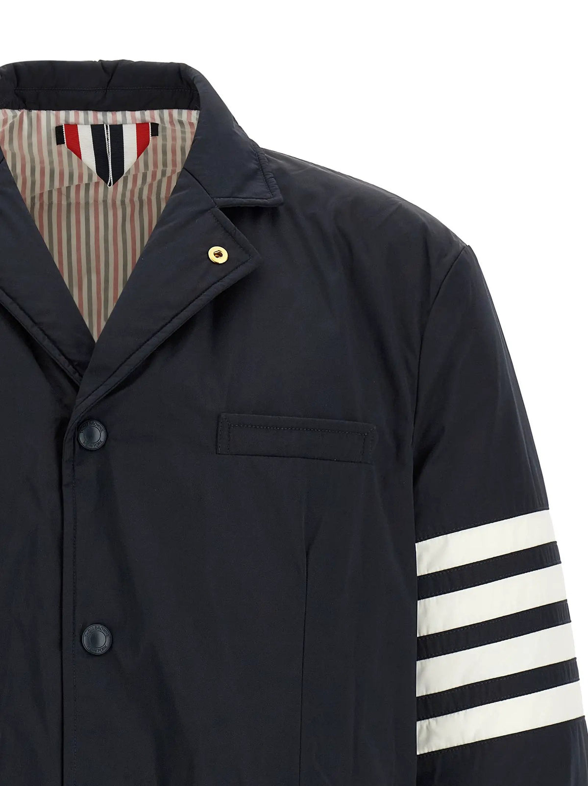 Thom Browne Blue Polyester Biker Jacket