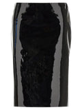 Ferragamo Black Lamb Leather Midi Skirt