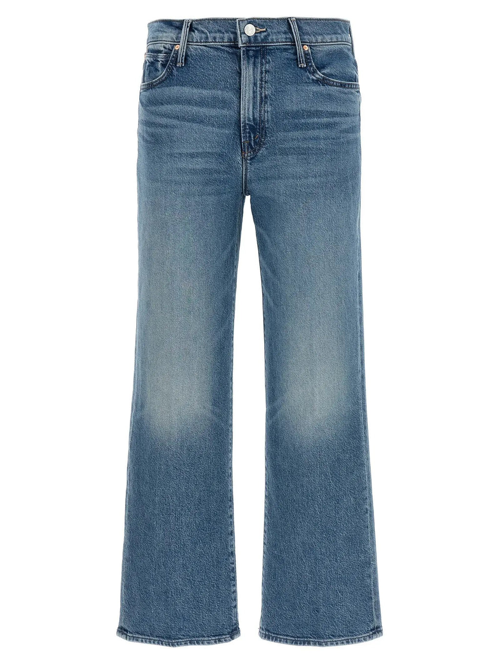 Jean droit en coton bleu Mother Denim