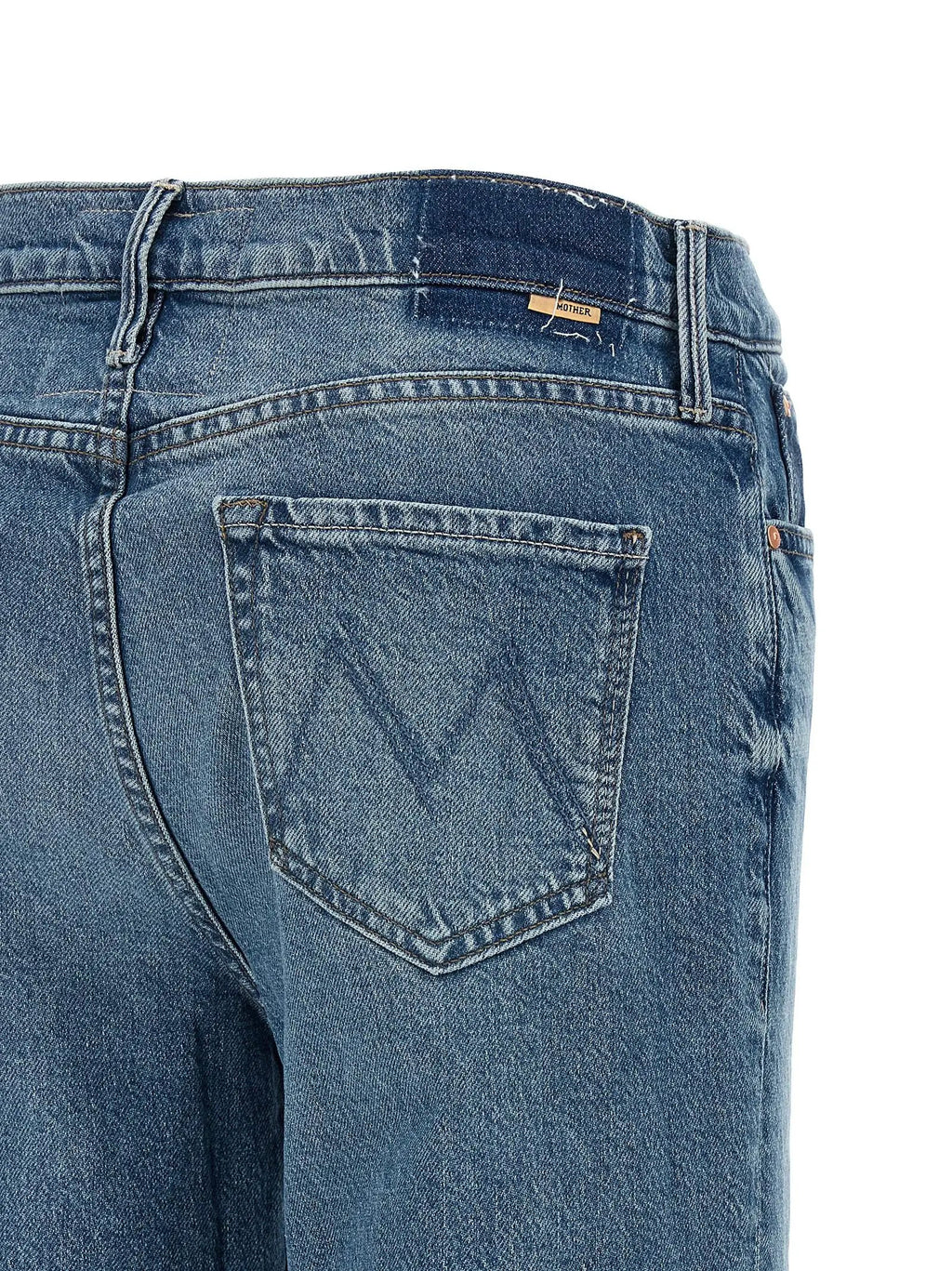 Jean droit en coton bleu Mother Denim