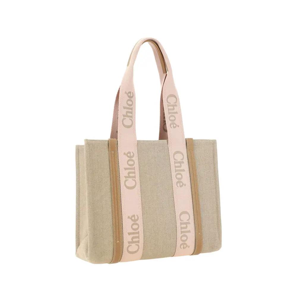 Chloé Brown Linen Shoulder Bag