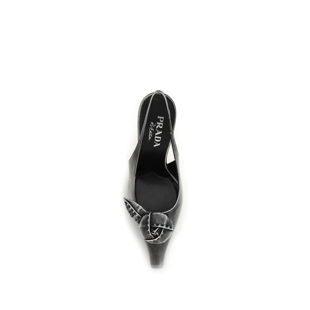 Prada Gray Goatskin High Heel Pumps