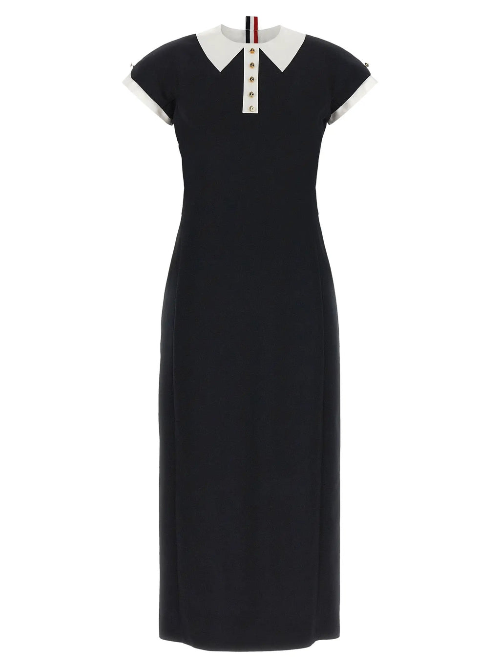 Thom Browne Blue Virgin Wool Midi Dress