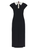 Thom Browne Blue Virgin Wool Midi Dress