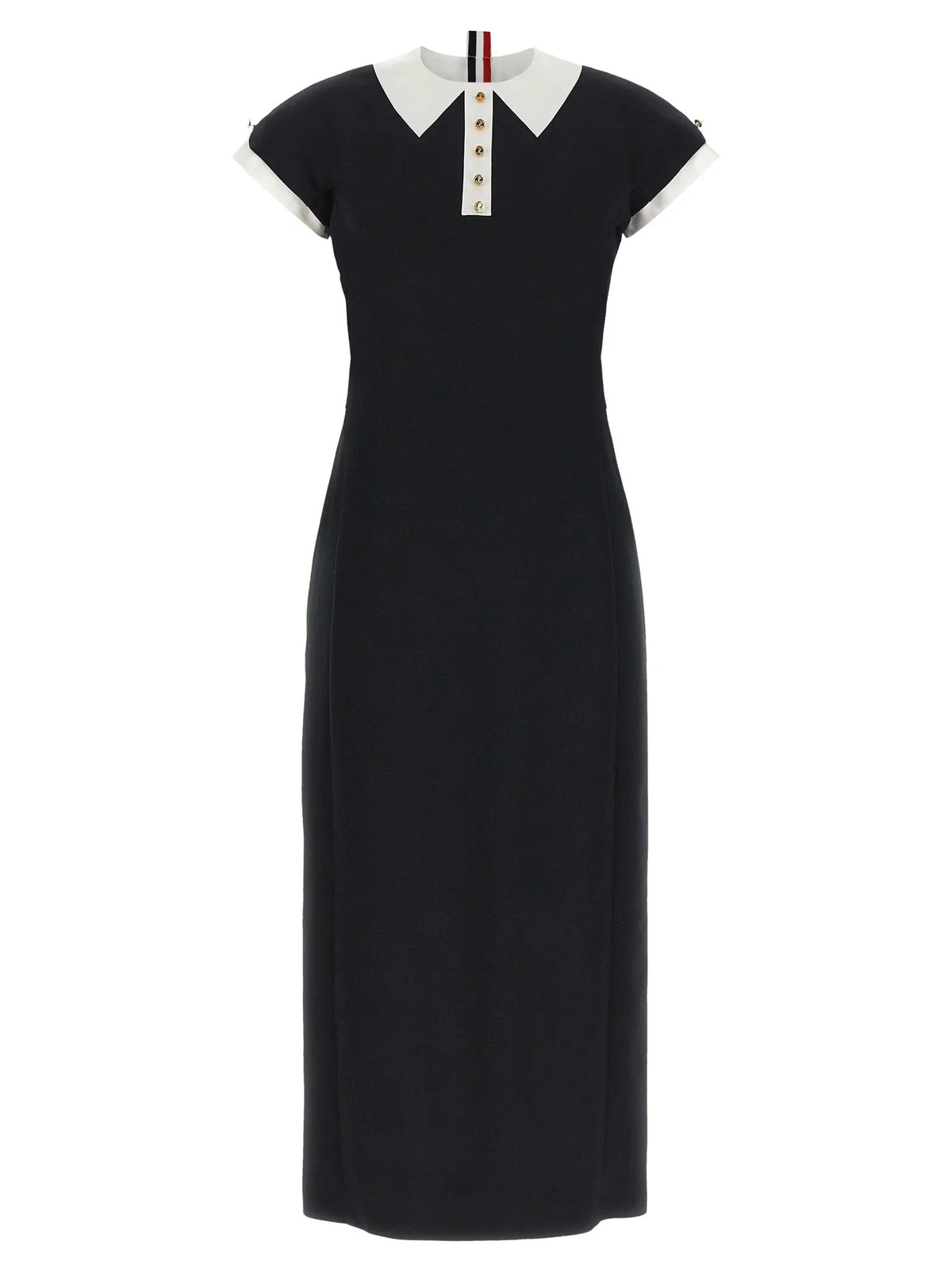 Thom Browne Blue Virgin Wool Midi Dress