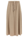 Jupe midi Herno en polyester beige
