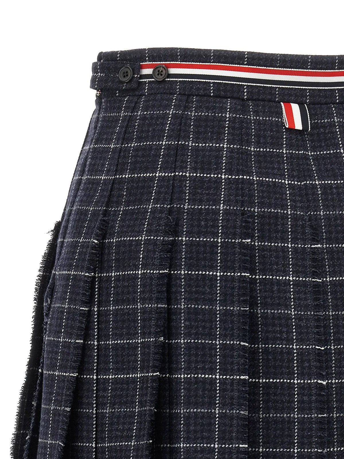 Jupe longue en laine bleue Thom Browne