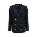 Alessandra Rich Black Cotton Full-Length Jacket