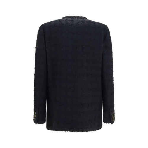 Alessandra Rich Black Cotton Full-Length Jacket