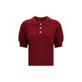 Alessandra Rich Bordeaux Wool Oves Aries Shortsleeve Shirt