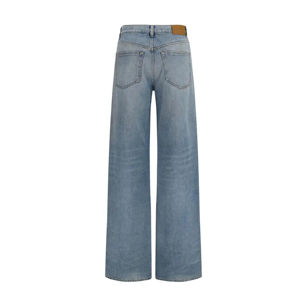 Saint Laurent Saint Laurent Blue Cotton High-Waisted Jean