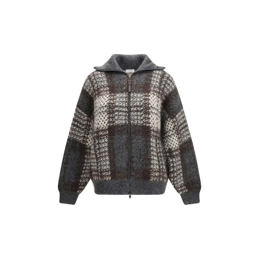 Brunello Cucinelli Gray Mohair Cardigan