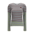 Ganni Gray Cotton Long Sleeve T-Shirt
