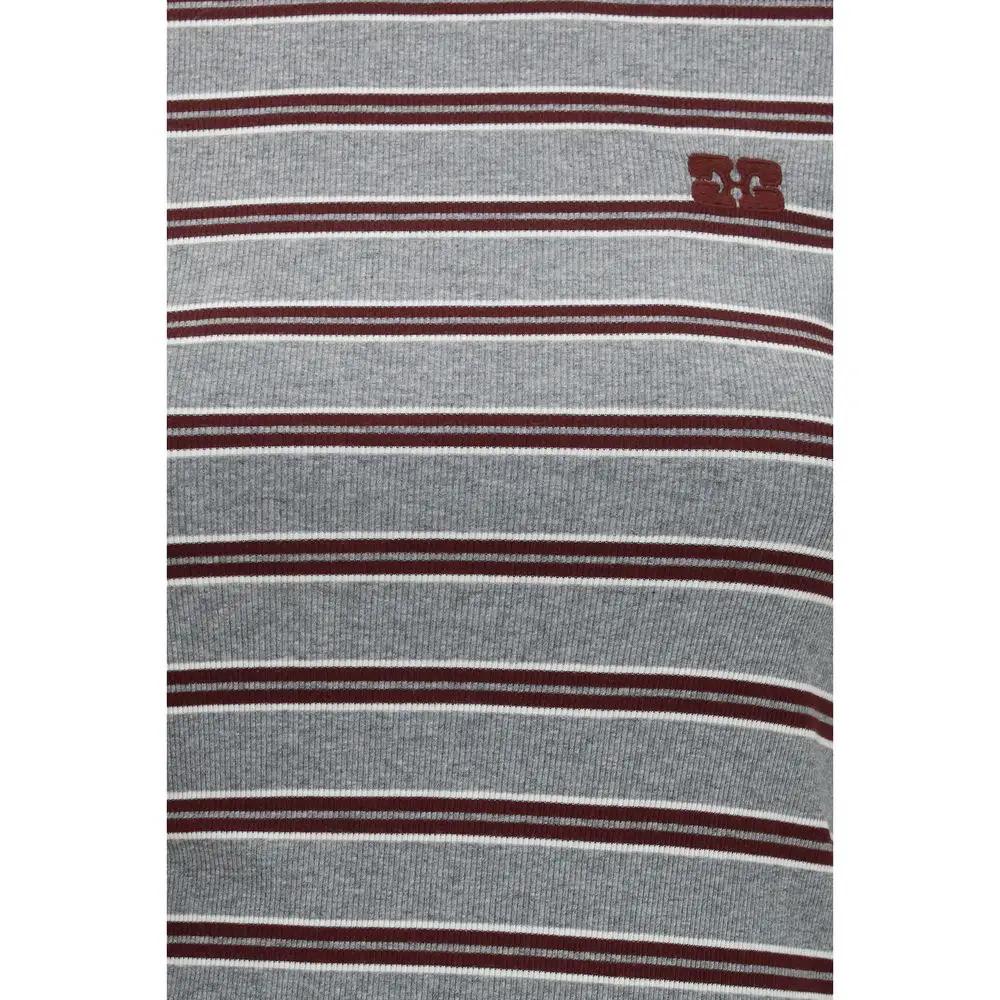 Ganni Gray Cotton Long Sleeve T-Shirt